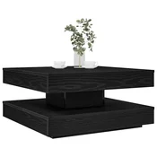vidaXL Klubska mizica, vrtljiva za 360 stopinj, črna, 70x70x34,5 cm