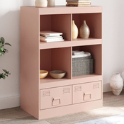 Visoka komoda ružicasta 67 x 39 x 95 cm celicna