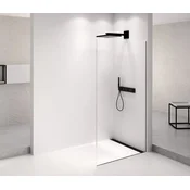 POLYSAN ARCHITEX Črna Mat Steklena Tuš Zaslon 1462mm