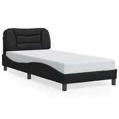 Vidaxl Posteljni okvir brez vzmetnice Hvar črn 90x200 cm blago