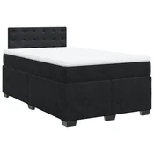 Vidaxl Box spring postelja z vzmetnico črna 120x190 cm žamet