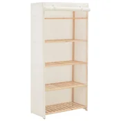 Vidaxl Garderobna omara iz blaga 79x40x170 cm bela