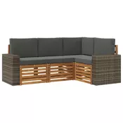 vidaXL Setovi sofa s jastukom 4 pcs Čvrsto drvo akacije