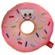 Dog Fantasy Igrača donut z obrazom roza 12 cm