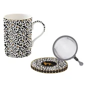 Atmosphere Savana mug provided with with lid and infuser, porcelain,