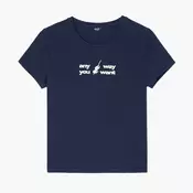 Cropp - Majica s natpisom - navy