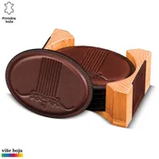 Princ Leather Set Podmetaca za caše, Braon, 6 komada