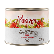 Purizon Single Meat 12 x 200 g - Govedina s cvijetom hibiskusa