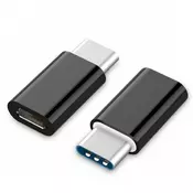 USB 2.0 Type C Micro USB transformator Crno 3cm A-USB2-CMmF-01