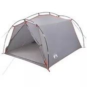 vidaXL Tunelski šotor Siva in oranžna 2 osebi