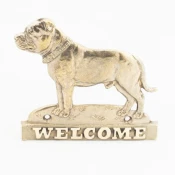 Artdog Staffordshire Bull Terrier, Staffik, Staffi - ploščica na vratih s psom, medeninasta dobrodošlica, unikaten znak z napisom Welcome by Art-Dog