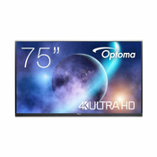 Optoma 5752RK+ Interaktivna ravna ploča 190,5 cm (75) LED 400 cd/m2 4K Ultra HD Crno Ekran osjetljiv na dodir Ugrađeni procesor Android 11