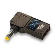 Adapter Techsuit za prenosne računalnike LaptopPlugX iz DC na USB-C, 100W z LED zaslonom - črn