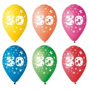 Balon, 26 cm, številka: 30, 5 kosov