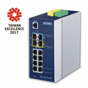 PLANET IGS-5225-8T2S2X mrežni prekidac Upravljano L3 Gigabit Ethernet (10/100/1000) Plavo, Srebro