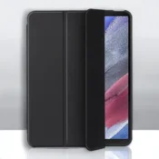 Infostyle Preklopna torbica Smart za tablični računalnik Samsung Tab A7 Lite Črna/Umetno usnje + TPU silikon
