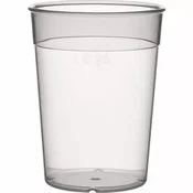 Gastro plastični lonček za večkratno uporabo z oznako 0,25 l, mlečen