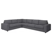 VIMLE Ugaona sofa, 5-sed, sa širokim rukohvatima/Gunnared zagasitosiva