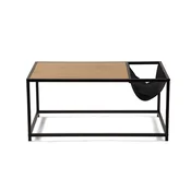 Črna/v naravni barvi klubska mizica v hrastovem dekorju 60x99 cm Bayen – Bonami Essentials