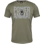 011Shop Muška majica kratkih rukava Power animal, Maslinasta
