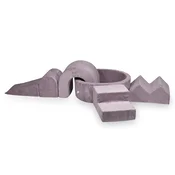 shumee Penasto igrišče z okroglim bazenom 90x30 Corduroy Lavender + 5 elementov brez žogic