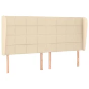 Vidaxl Vzglavje z ušesi krem 163x23x118/128 cm blago