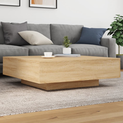 Stolic za kavu boja hrasta 100x100x31 cm konstruirano drvo