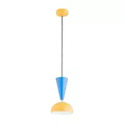 Viseča svetilka na kablu ENTORI 1xE27/15W/230V rumena/modra