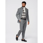 Ombre Mens knitted jacket with a fitted cut - light grey