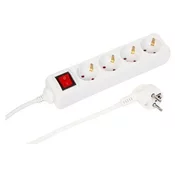 MicroConnect Razdelilnik s stikalom 4 vtičnice, 1,5m bel