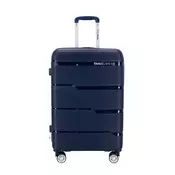 Kovček TRAVEL AND MORE Unbreakable - temno moder, srednji, trdi, 62 l