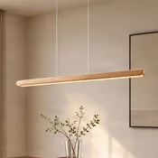 Lucande LED-visoka svetilka Callahan, svetlo leseno, dolžina 115 cm - Dnevna soba/jedilnica - Sodobni - nikelj, svetlo leseno