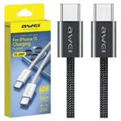 Awei AWEI USB-C KABEL USB-C 60W ZA IPHONE 15 14 13 12 ZA POLNJENJE IN NADZOR