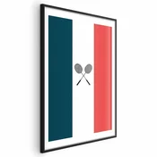 shumee Plakat - Francoske zastave in črni badmintonski loparji