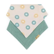 PETITE&MARS Slintavček bandana Luke 2 kos Beige Kiwis&Misty Green 3m+