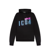 Črn pulover s kapuco Dsquared