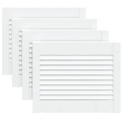 Vidaxl Vrata za omarico z letvicami 4 kosi bela 39,5x49,4 cm borovina