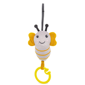 Vibrirajuća igračka za bebe BabyJem - Pčelica, siva, 15 ? 8 cm
