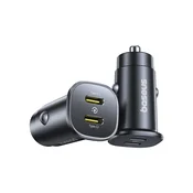 BASEUS Auto punjac 2 x USB-C 30W - crni