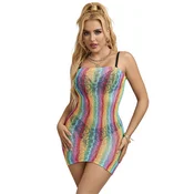 Rainbow fishnet dress 3