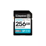 KIN Kingston Technology Canvas Go! Plus 256GB SDXC Canvas Go Plus Gen4 200MB/s C10 UHS-I U3 V30