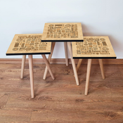 HANAH HOME Set 3 stocica 3Shp153 Camel