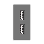 ELEKTRO SMART ELEKTRO SMART modul 1/2 brzi punjac 2xUSB A,5V 2.4A, sivi ES-86-1/22USB52.4-GY