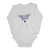 BUNNY BOO Bodi za bebe dugih rukava Lane, Beli