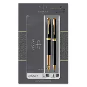 PARKER Set hemijska olovka & nalivpero SONNET Black GT - PK93371 Crna/Zlatna