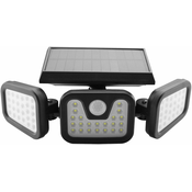 ENTAC Stenska solarna svetilka 15W SMD 3 LED glave s senzojem PIR
