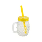 Chaks Mini steklena skodelica s slamico - Ananas 110ml