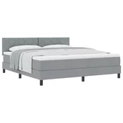 vidaXL Box Spring postelja z vzmetnico svetlo siva 180x200 cm tkanina