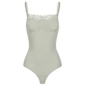 cfab Oblikovanje postave Bodysuit Sculpting Shapewear mit Lace pastelno zelena