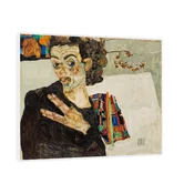 Canvas Slika na platnu Selbstbildnis, Egon Schiele, Sa ramom, 150 x 120 cm, Crni
